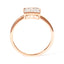 Bague de fiançailles en diamant taille princesse en or rose 10K - Taille 5