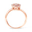 Bague de promesse en or rose 10K avec halo en diamant en forme de poire - Taille 6