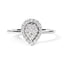 Anillo de Promesa en Forma de Pera con Diamantes en Racimo de Oro Blanco de 10K - Talla 7