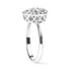 Anillo de Promesa en Forma de Pera con Diamantes en Racimo de Oro Blanco de 10K - Talla 7