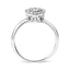 Anillo de Promesa en Forma de Pera con Diamantes en Racimo de Oro Blanco de 10K - Talla 7