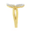 10K Yellow Gold Diamond Leaf Cocktail Ring - Size 7