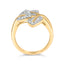 Anillo de Diamante de Triple Hoja Baño de Oro Amarillo de 18K - Talla 5