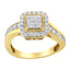 Anillo de cóctel de diamantes de oro amarillo de 10KT - 5/8 cttw