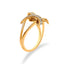 Anillo de Bypass Interlocking de Plata de Ley Baño de Oro de 14K con Diamantes - Talla 7