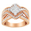 Bague Cocktail Bypass en Diamant et Or Bicolore 10KT