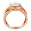 Bague Cocktail Bypass en Diamant et Or Bicolore 10KT