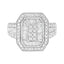 .925 Sterling Silver Round and Baguette Diamond Cathedral Ring - Size 7
