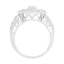 .925 Sterling Silver Round and Baguette Diamond Cathedral Ring - Size 7