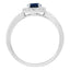 10K White Gold Blue Sapphire Halo Cocktail Ring - Size 7