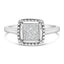 .925 Sterling Silver Princess Cut Diamond Promise Ring - Size 7
