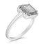 .925 Sterling Silver Princess Cut Diamond Promise Ring - Size 7
