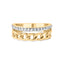 Bague en or jaune 10K avec diamants en maillon cubain - Taille 7