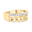 Bague en or jaune 10K avec diamants en maillon cubain - Taille 7