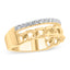 Bague en or jaune 10K avec diamants en maillon cubain - Taille 7