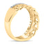 Bague en or jaune 10K avec diamants en maillon cubain - Taille 7
