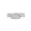 .925 Sterling Silver Diamond ID and Cuban Link Band Ring - Size 6