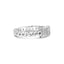 .925 Sterling Silver Diamond ID and Cuban Link Band Ring - Size 6