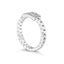 .925 Sterling Silver Diamond ID and Cuban Link Band Ring - Size 6