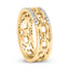 10K Yellow Gold Diamond Two Row Cuban Link Ring - Size 7