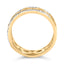10K Yellow Gold Diamond Two Row Cuban Link Ring - Size 7