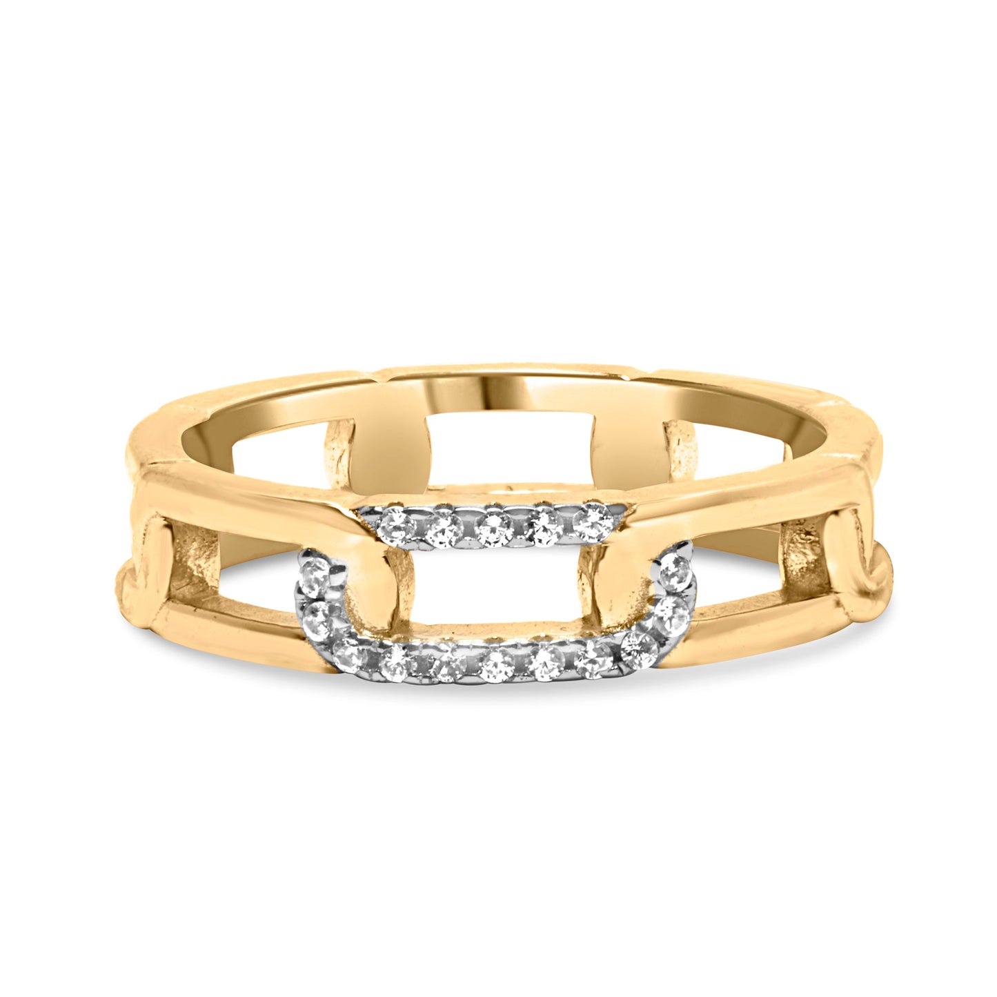 Bague en or jaune 10K avec accent en diamant - Taille 7