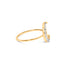 Anillo de media luna de diamantes de oro amarillo de 10K - Talla 6