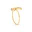 Anillo de media luna de diamantes de oro amarillo de 10K - Talla 6