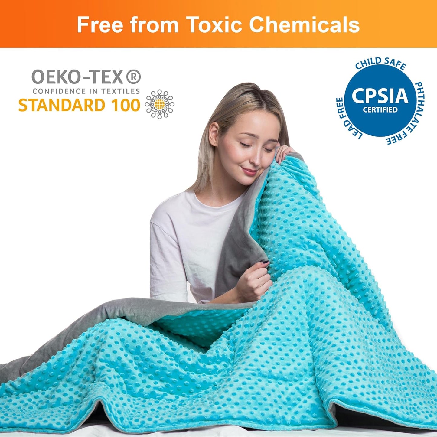 Cozy 10 Lbs Weighted Blanket for Kids - 48'' x 72'' with Removable Cover - Korvel