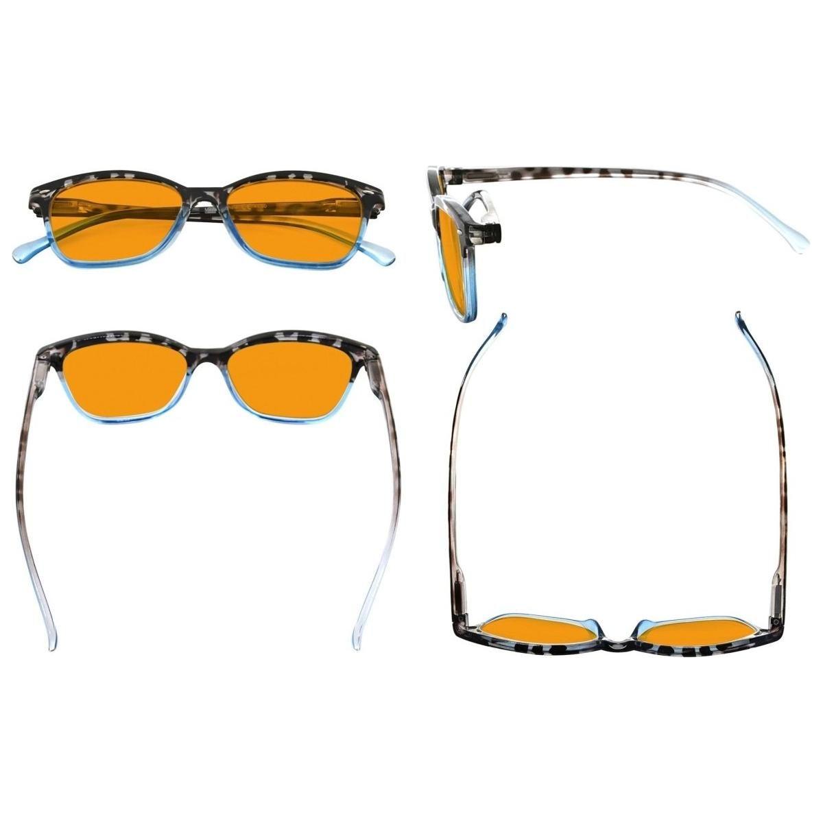 Paquete de 10 Gafas de Lectura con Lentes Naranjas y Bloqueo de Luz Azul Estilo Gato