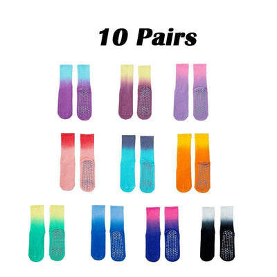 SoleBalance Yoga Socks - 10 Pairs Non-Slip Grip for Stability