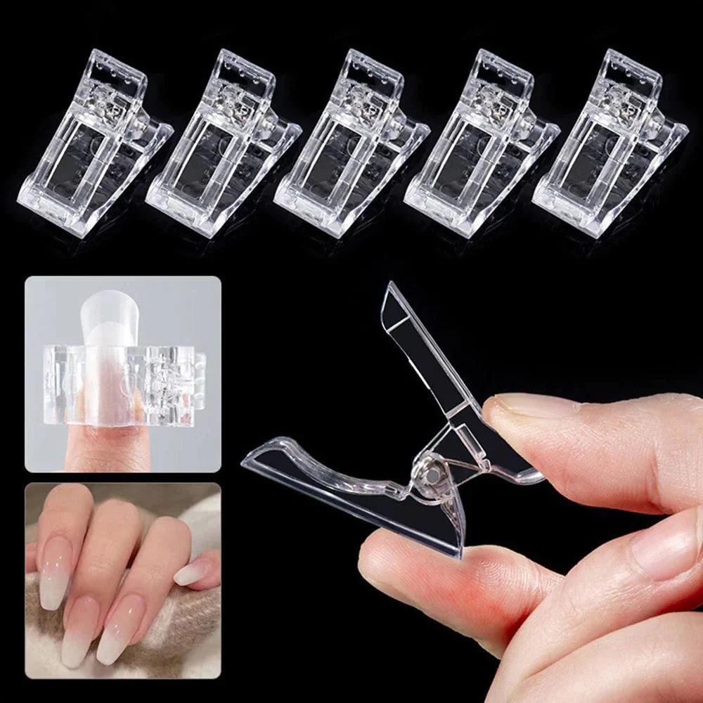 10 PCS Nail Tips Clip for Quick Poly Builder Gel Extensions