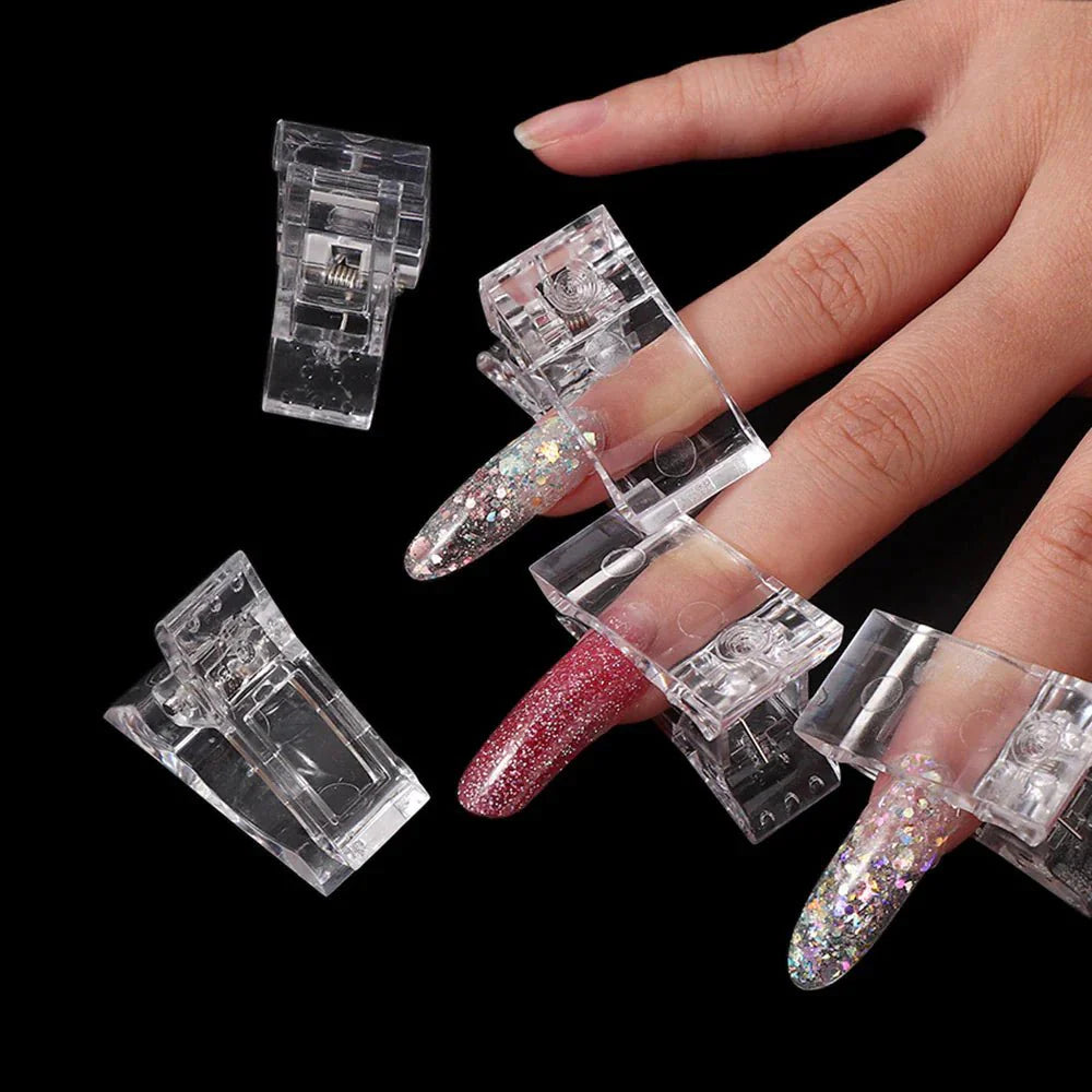 10 PCS Nail Tips Clip for Quick Poly Builder Gel Extensions