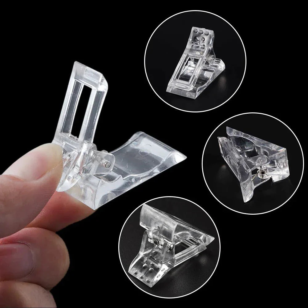 10 PCS Nail Tips Clip for Quick Poly Builder Gel Extensions