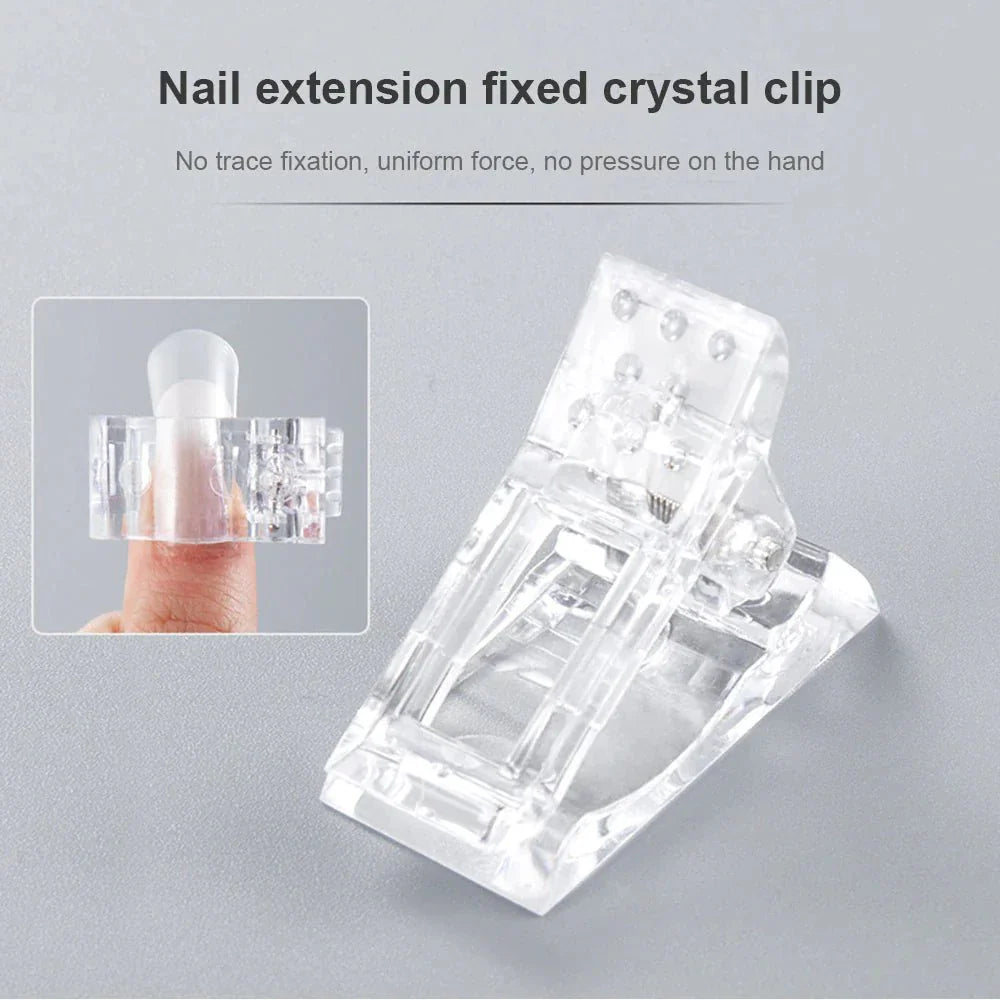 10 PCS Nail Tips Clip for Quick Poly Builder Gel Extensions
