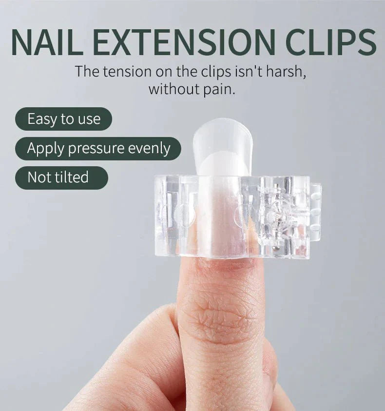 10 PCS Nail Tips Clip for Quick Poly Builder Gel Extensions