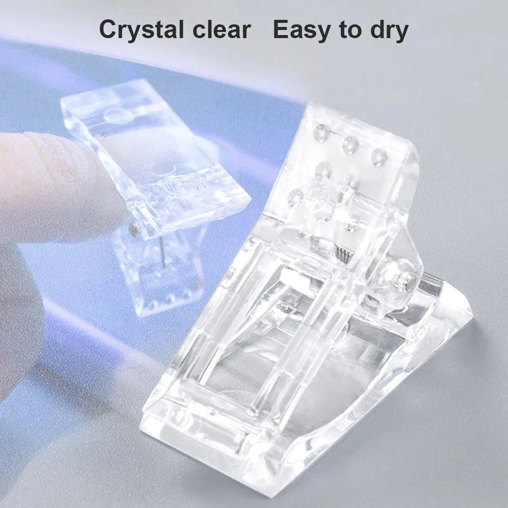 10 PCS Nail Tips Clip for Quick Poly Builder Gel Extensions