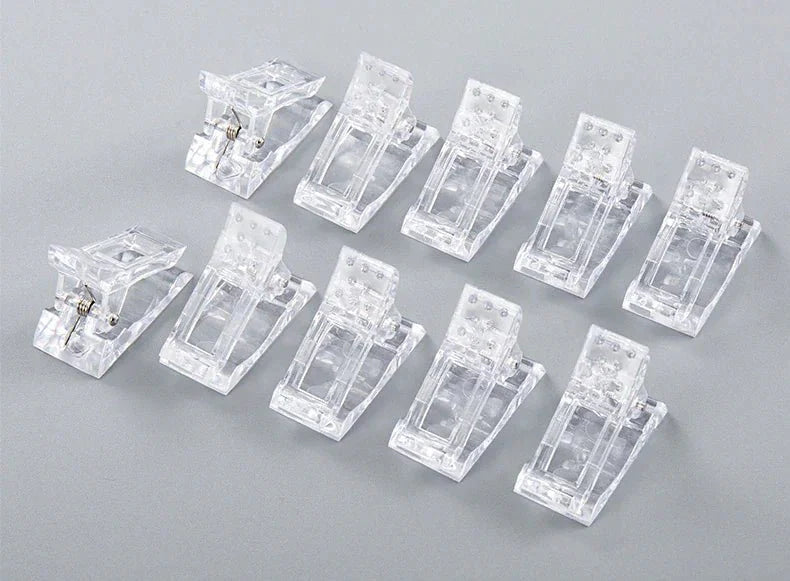 10 PCS Nail Tips Clip for Quick Poly Builder Gel Extensions