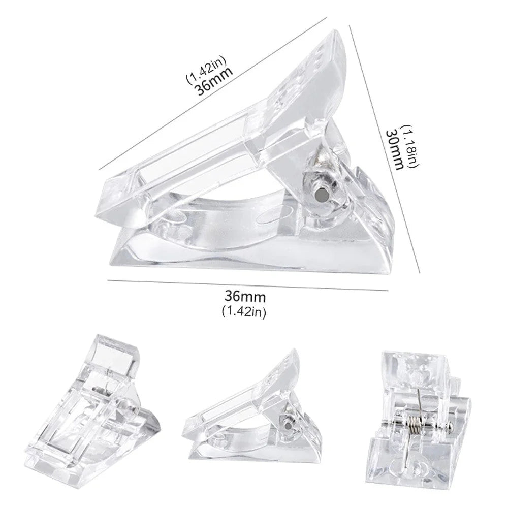 10 PCS Nail Tips Clip for Quick Poly Builder Gel Extensions