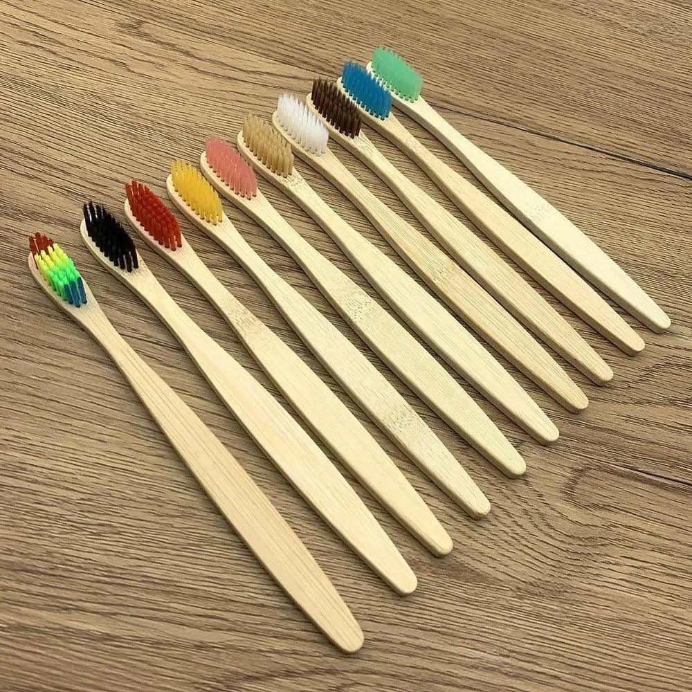 Eco-Friendly Bamboo Toothbrush Set - 10 Pack