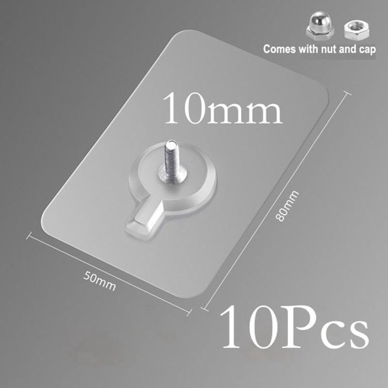 10 Pcs Non-Marking Strong Adhesive Wall Hooks
