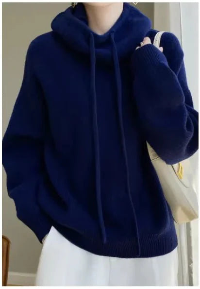 Pull à capuche pour femmes en laine australienne 100 % - Confortable et élégant