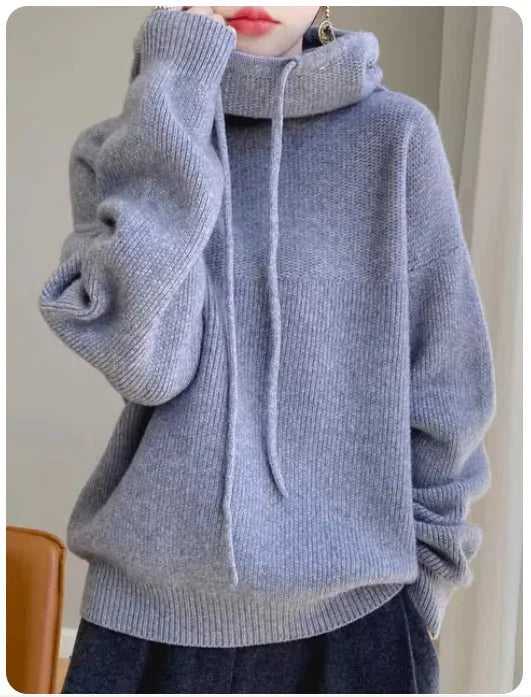 Pull à capuche pour femmes en laine australienne 100 % - Confortable et élégant