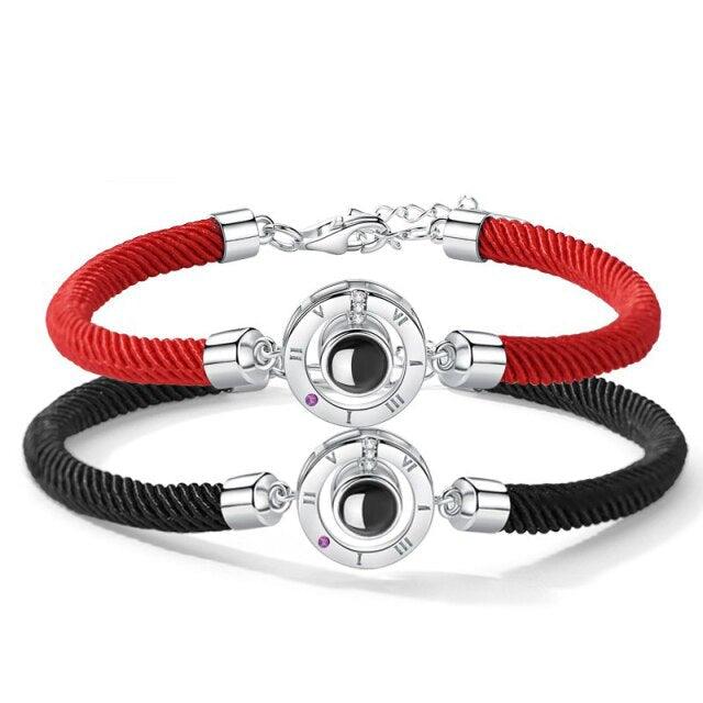 Bracelets Couple Je t'aime en 100 Langues