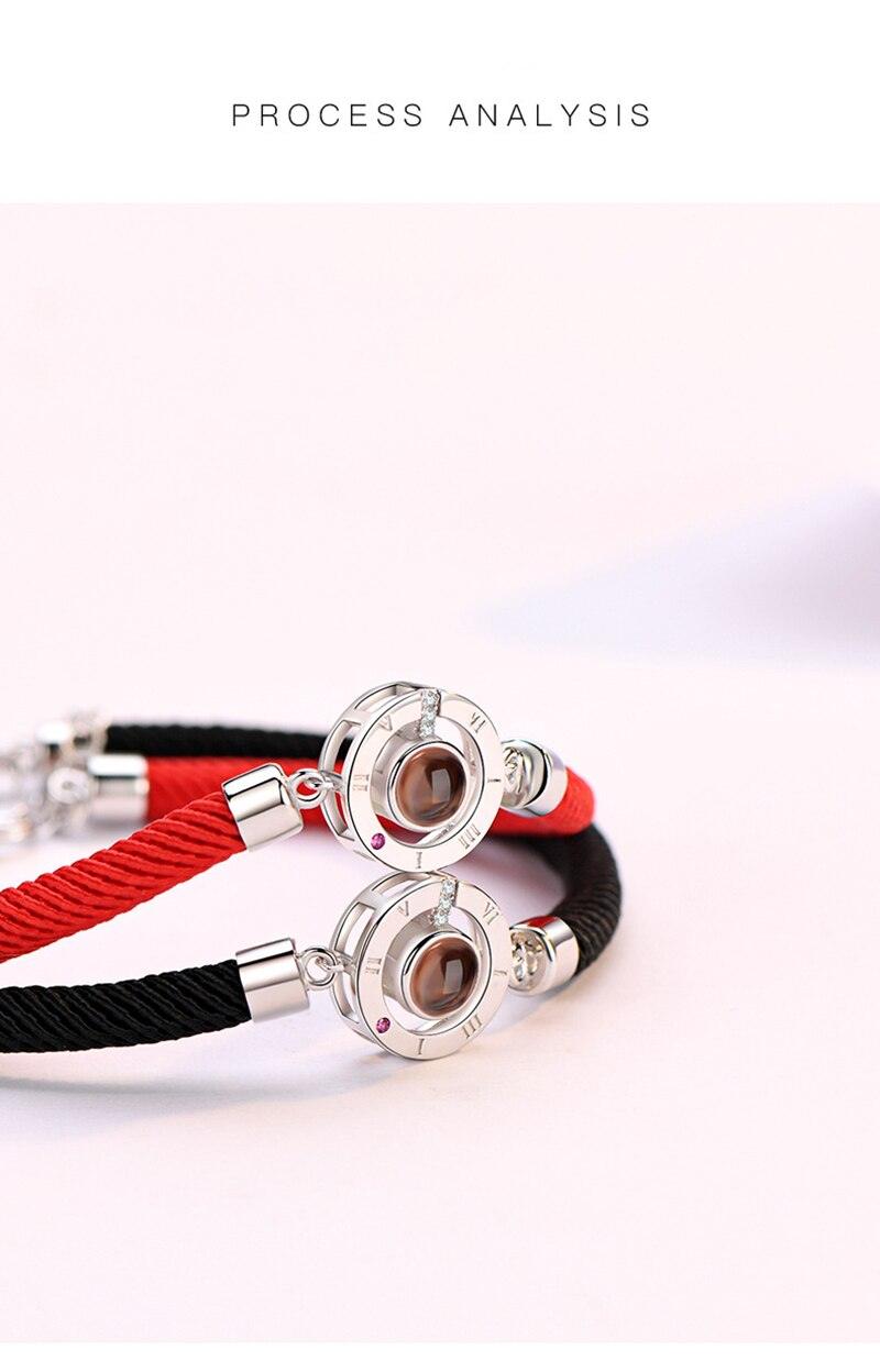 Bracelets Couple Je t'aime en 100 Langues