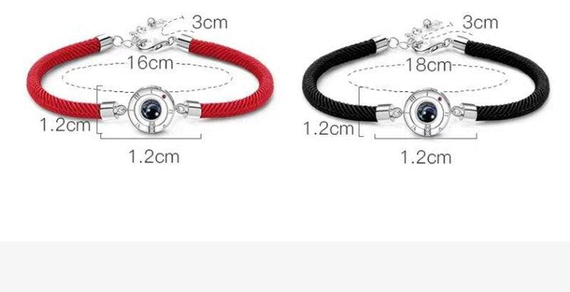 Bracelets Couple Je t'aime en 100 Langues