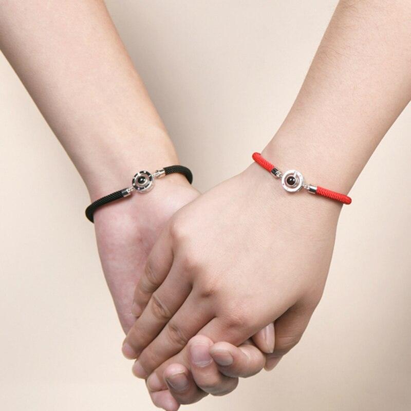 Bracelets Couple Je t'aime en 100 Langues