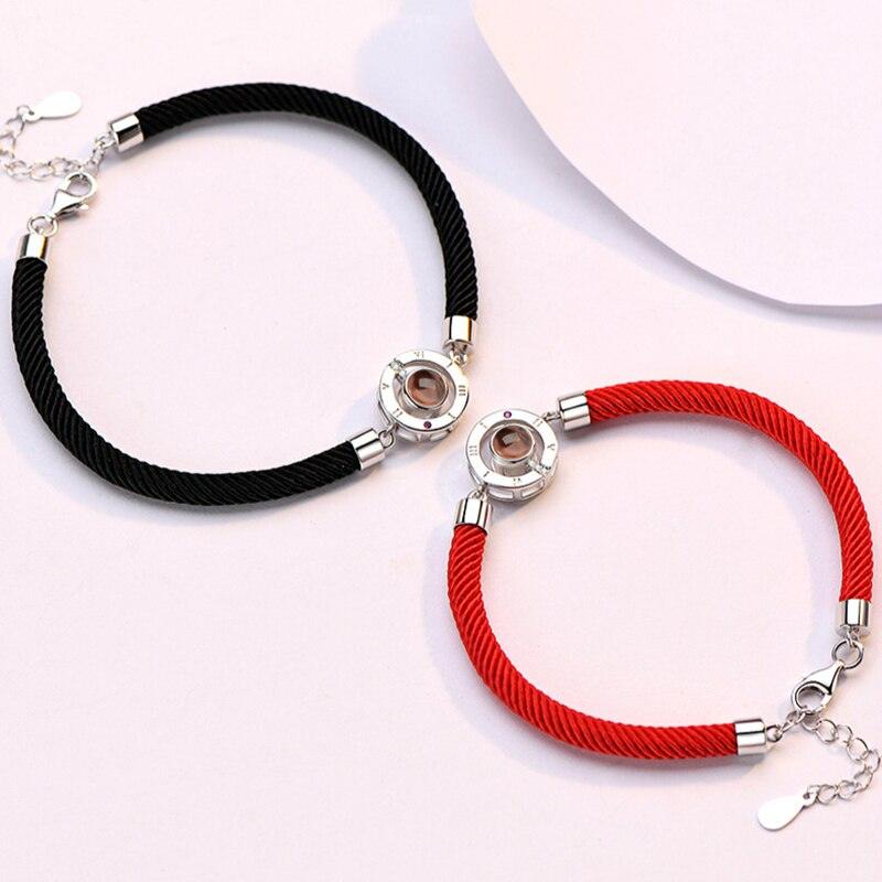 Bracelets Couple Je t'aime en 100 Langues