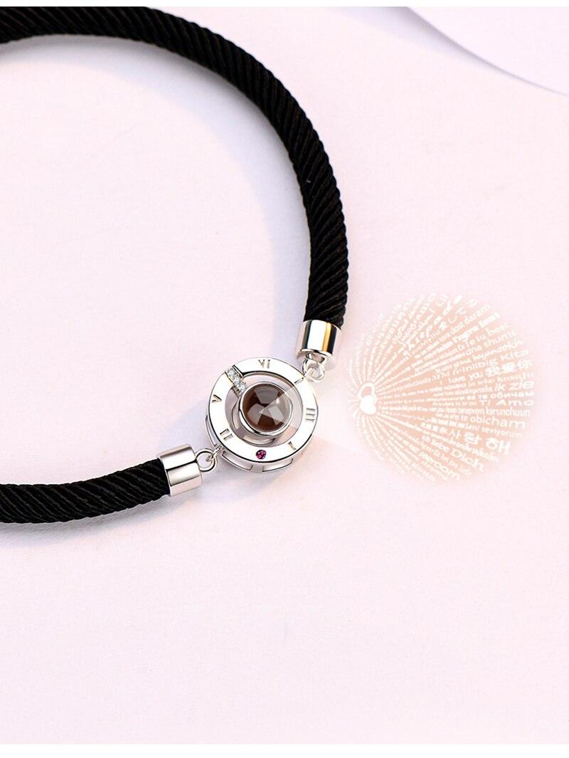 Bracelets Couple Je t'aime en 100 Langues