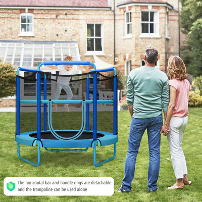 5 Feet Kids 3-in-1 Game Trampoline with Enclosure Net - Blue